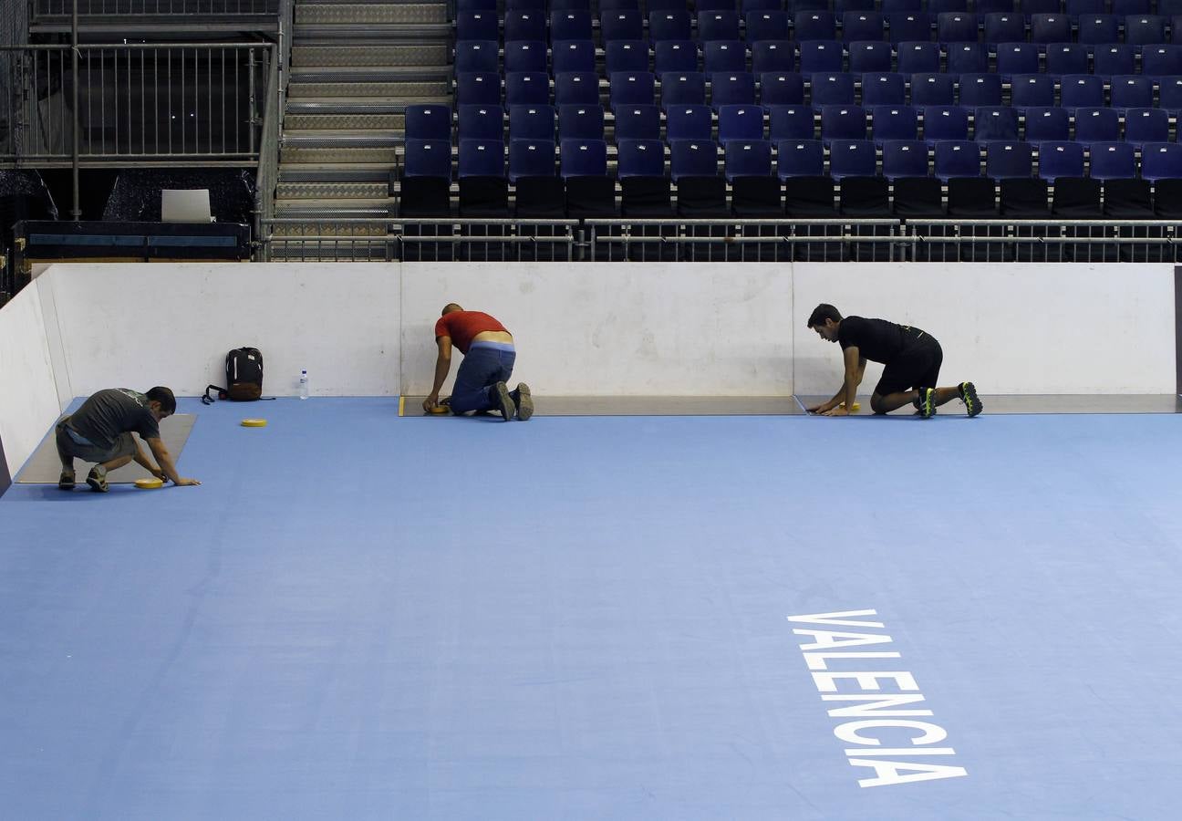 El Open de Tenis de Valencia, en pleno montaje