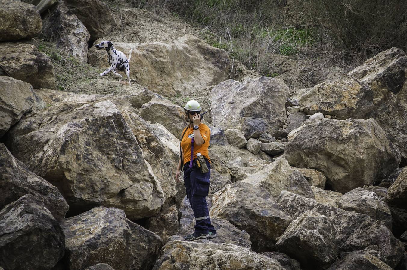 Simulacro en la cantera de Cox