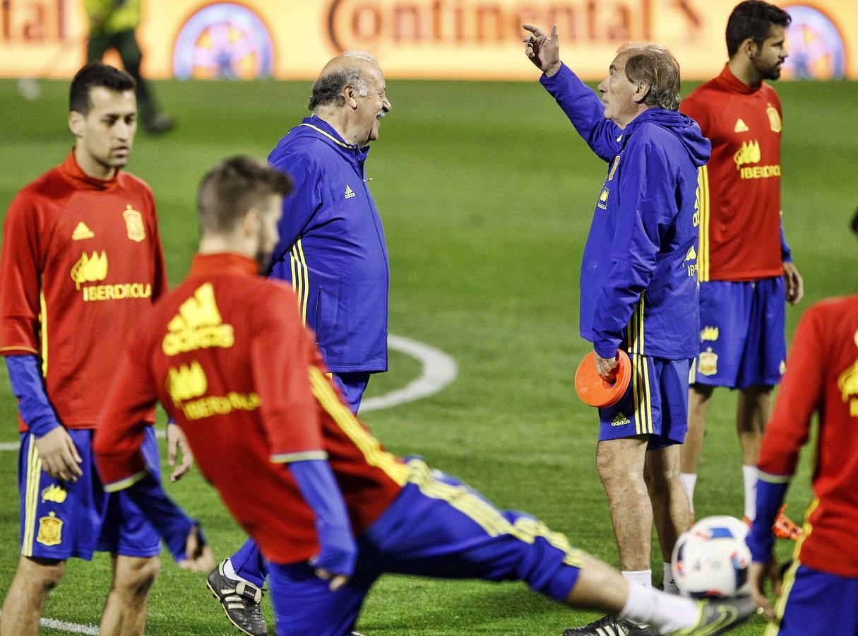 Entrenamiento de la selección española en el Rico Pérez