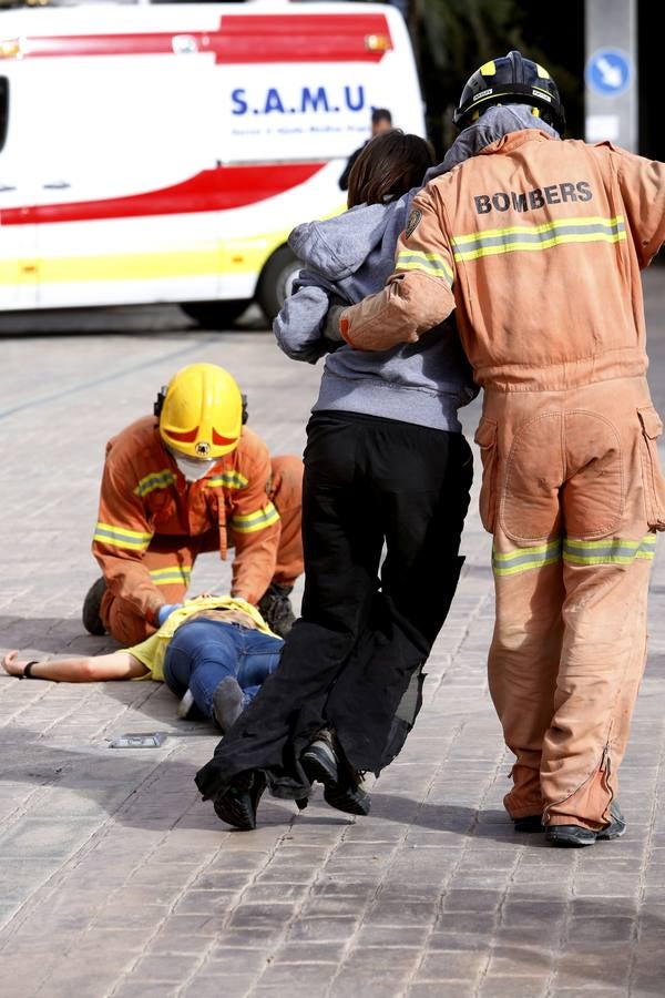 El Colegio de Médicos de Valencia acoge un simulacro de terremoto en la ciudad