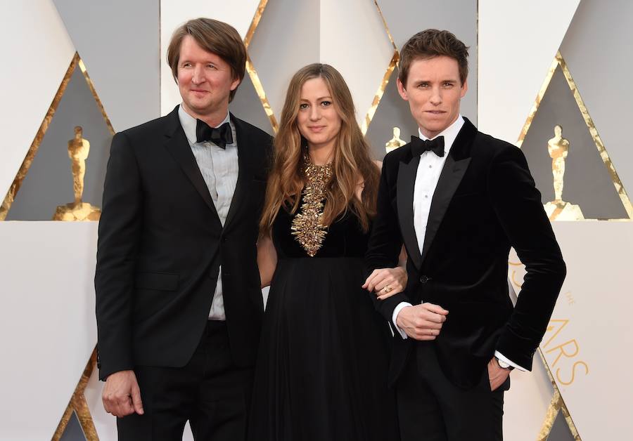 Thomas Hooper, Hannah Redmayne y Eddie Redmayne.