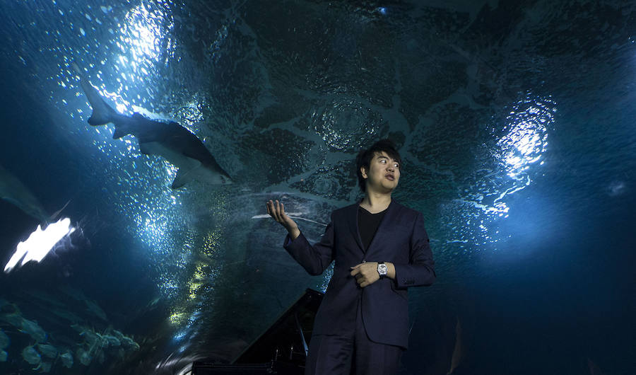 Lang Lang, en el túnel de los tiburones del Oceanogràfic