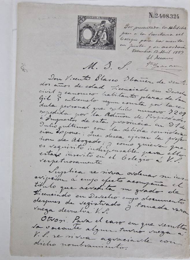 Cuando Blasco Ibáñez se colegió como abogado