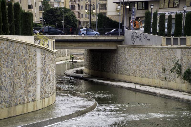 Medio Ambiente limpia el cauce urbano del río Segura ante la inacción de la Confederación