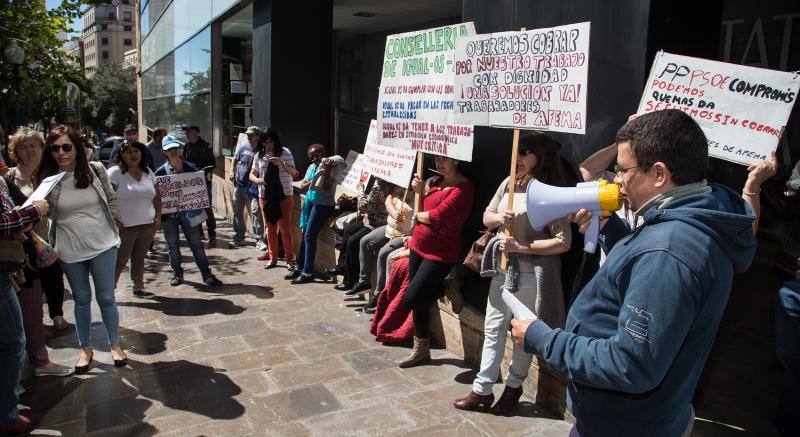 Concentración de trabajadores de Afema