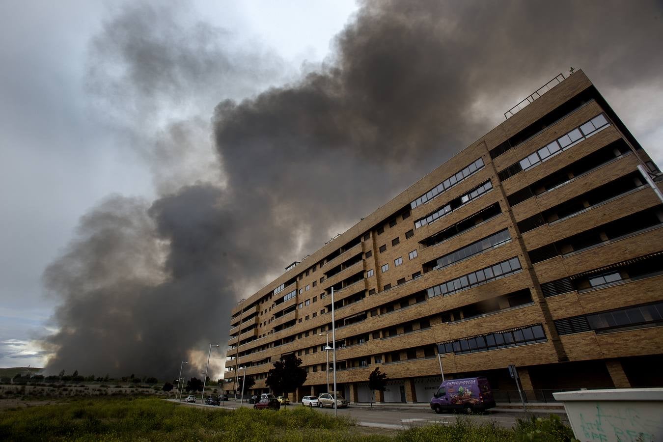 Incendio en el cementerio de neumáticos de Seseña