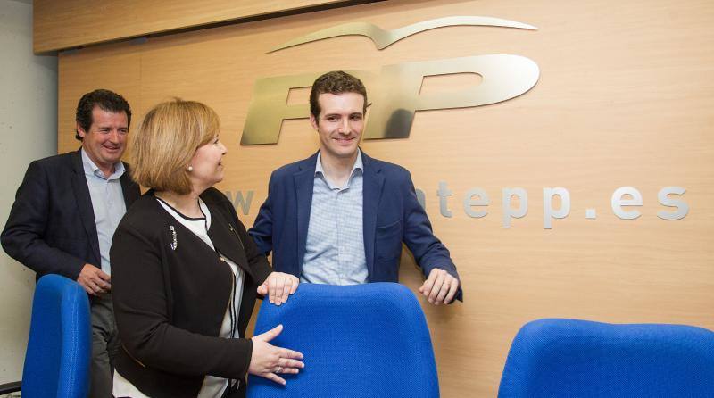 Pablo Casado asiste a la reunión del Comité de Campaña del PP de la provincia