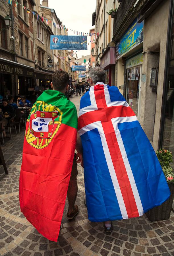 Las fotos de la afición de Portugal e Islandia