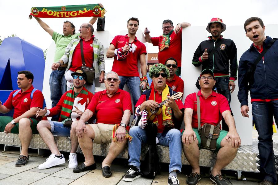 Las fotos de la afición de Portugal e Islandia