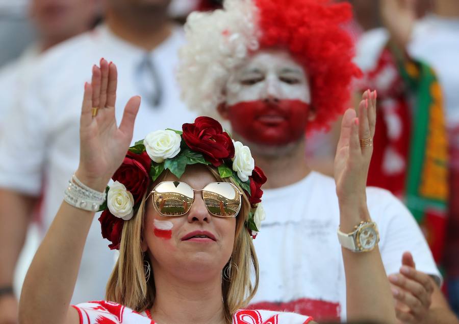 Fotos de los aficionados de Polonia y Portugal