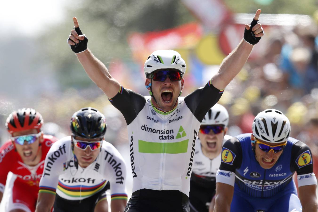 Mark Cavendish, ganador de la etapa en el Tour de Francia. REUTERS/Jean-Paul Pelisser