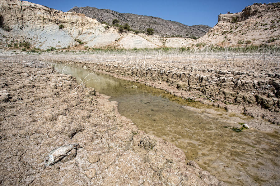 Sequía en el pantano del Amadorio, en Villajoyosa