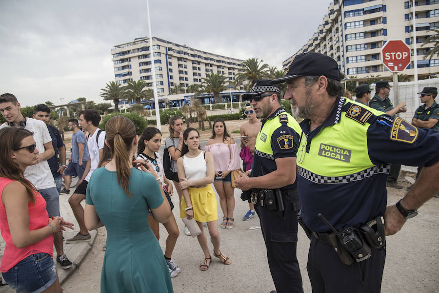 Fotos del montaje suspendido del festival Marenostrum