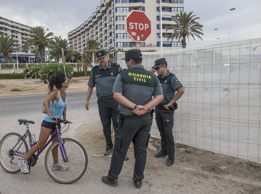 Fotos del montaje suspendido del festival Marenostrum