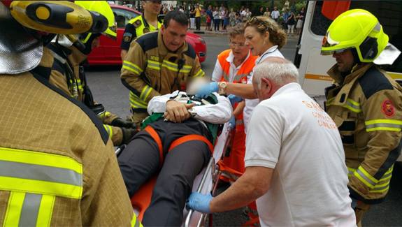 Fotos del aparatoso accidente en el Palacio de Justicia