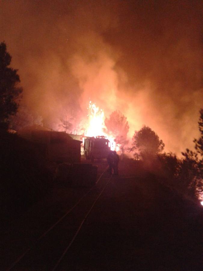 Fotos del incendio forestal en Bolulla