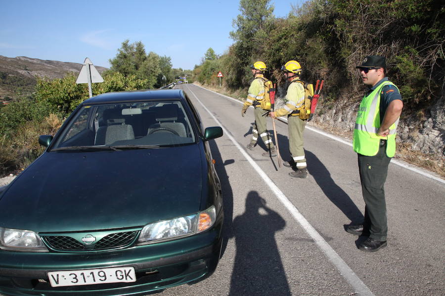 Incendio forestal en la Vall de Gallinera