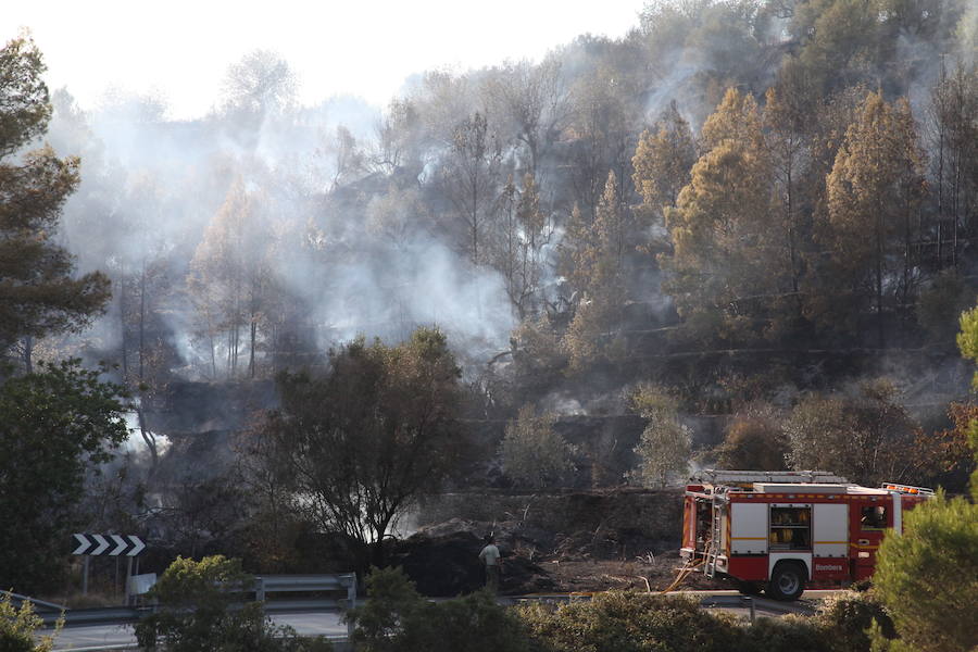 Incendio forestal en la Vall de Gallinera