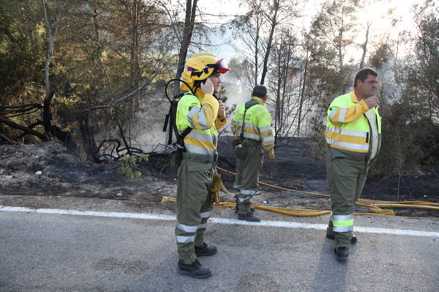 Incendio forestal en la Vall de Gallinera