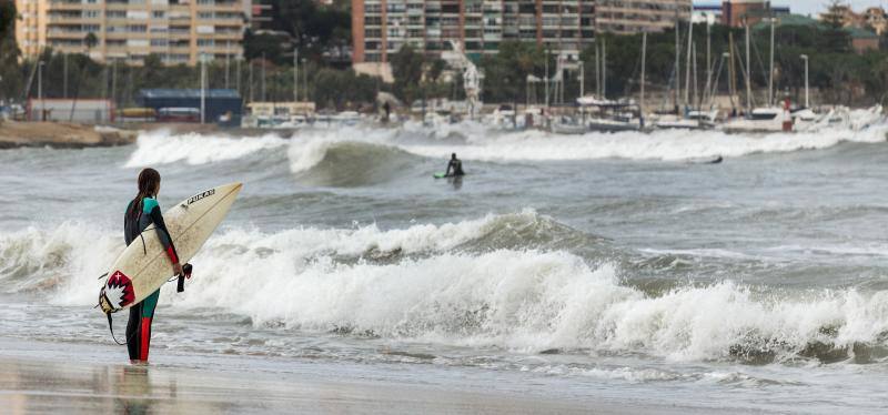 El temporal en la ciudad de Alicante. 