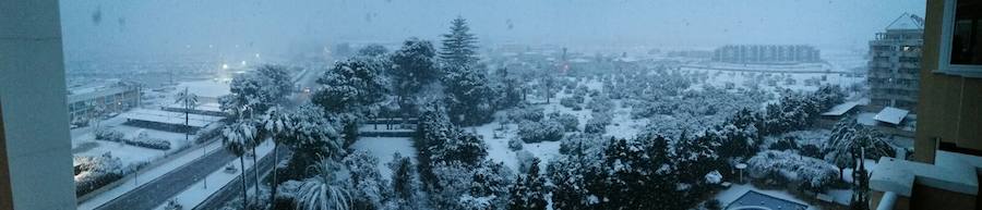 Nieva en Dénia y Xàbia al nivel del mar