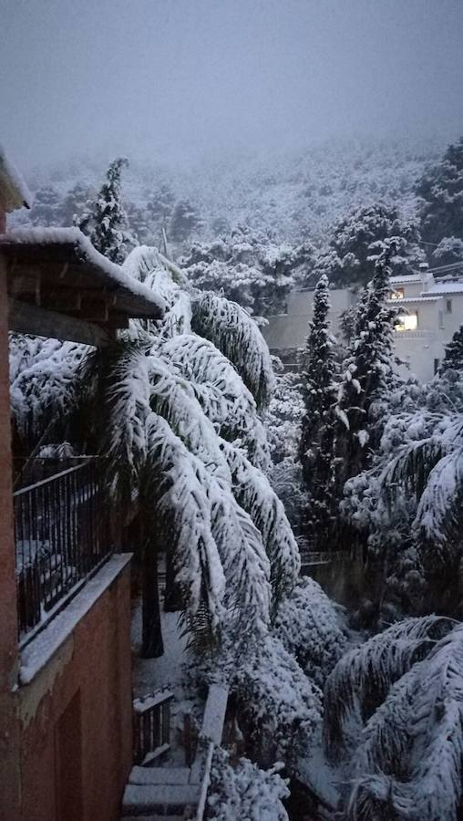 Nieva en Dénia y Xàbia al nivel del mar