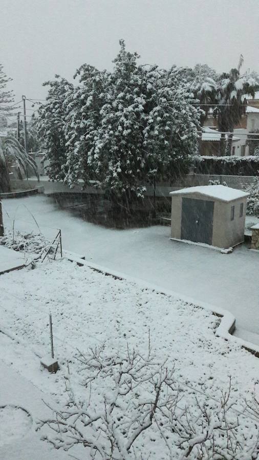 Nieva en Dénia y Xàbia al nivel del mar