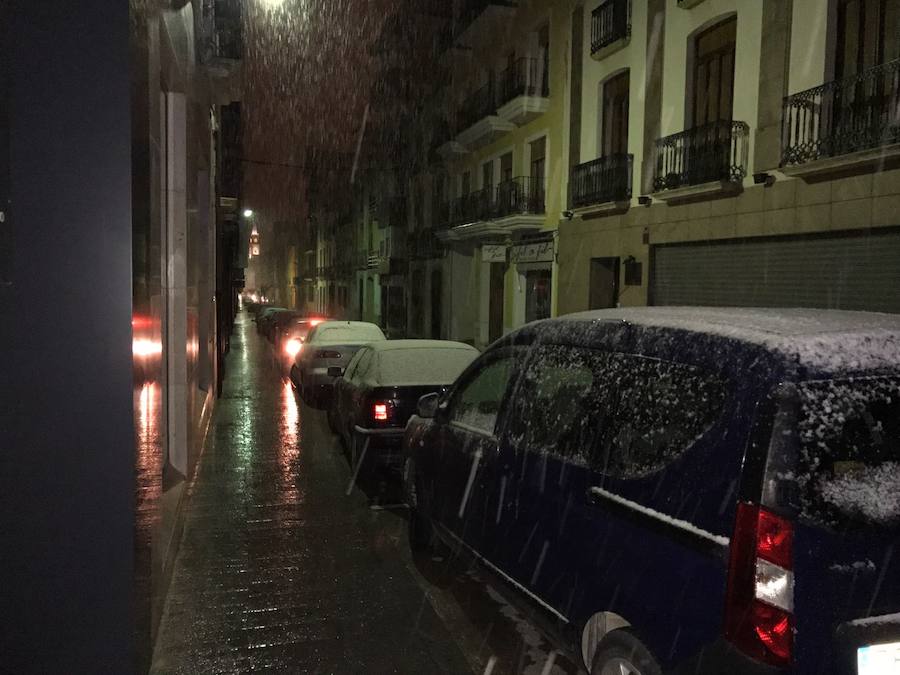 Nieva en Dénia y Xàbia al nivel del mar