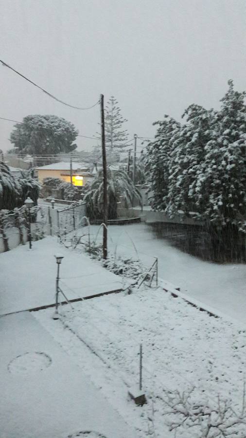 Nieva en Dénia y Xàbia al nivel del mar