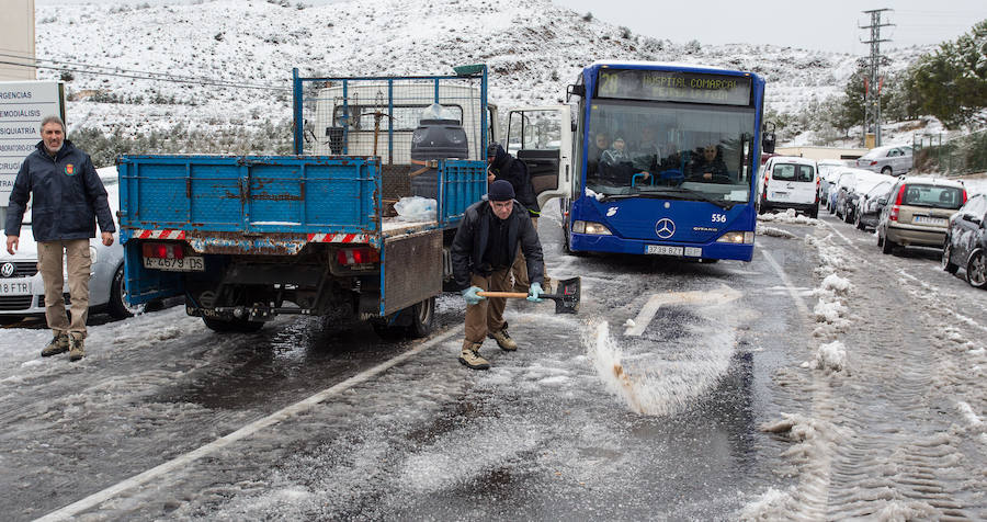 Intensas nevadas en los pueblos del interior