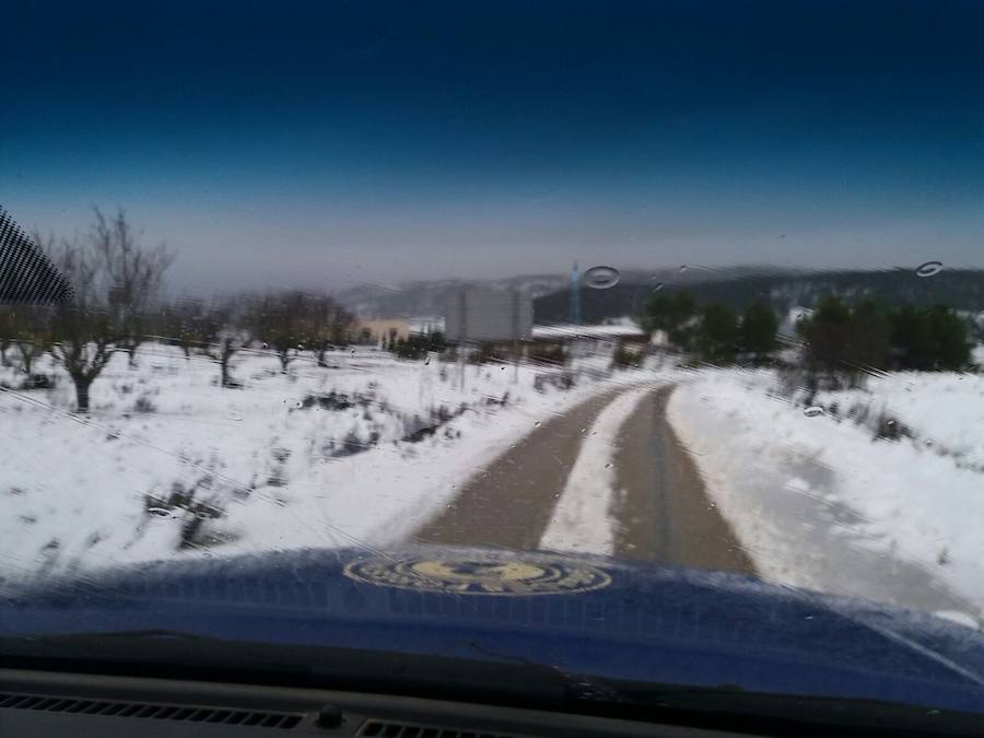 Fotos de la nieve en el interior de la provincia de Valencia