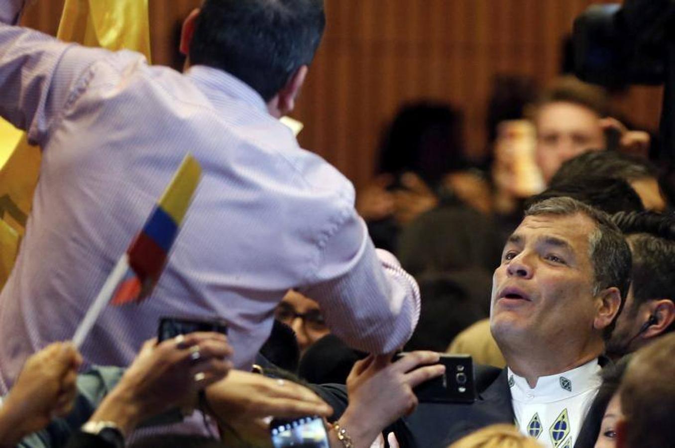 Fotos de Rafael Correa, presidente de Ecuador, en su visita a Valencia