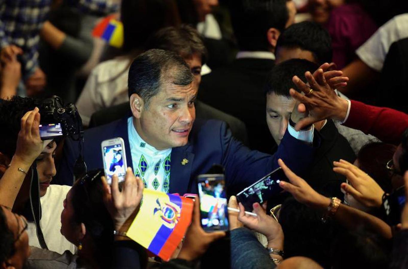 Fotos de Rafael Correa, presidente de Ecuador, en su visita a Valencia