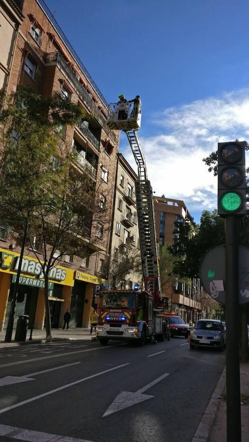 Actuación de los Bomberos en la ciudad de Valencia.