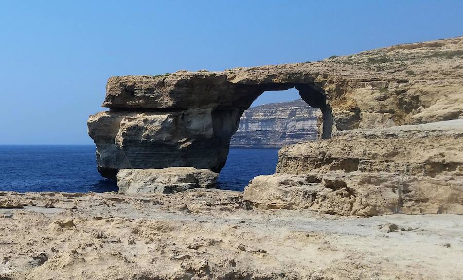 Fotos de La Ventana Azul antes y después del derrumbe