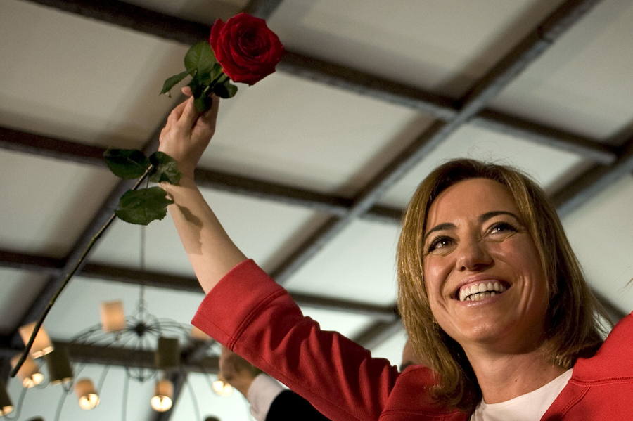 07/01/2012. Carme Chacón durante el acto en el que presentó oficialmente su candidatura a la Secretaría General del PSOE, en Olula del Río, Almería.