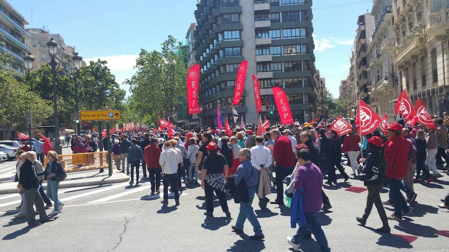 Fotos de las manifestaciones del 1 de mayo, Día del Trabajador, en Valencia ciudad