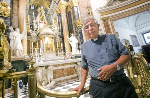 El nuevo rector, Jaime Sancho, ayer en la Basílica. 