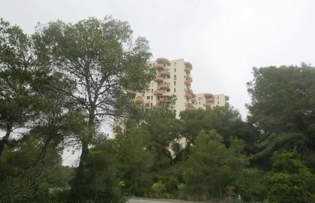 Torre de apartamentos, en la Devesa de El Saler. 
