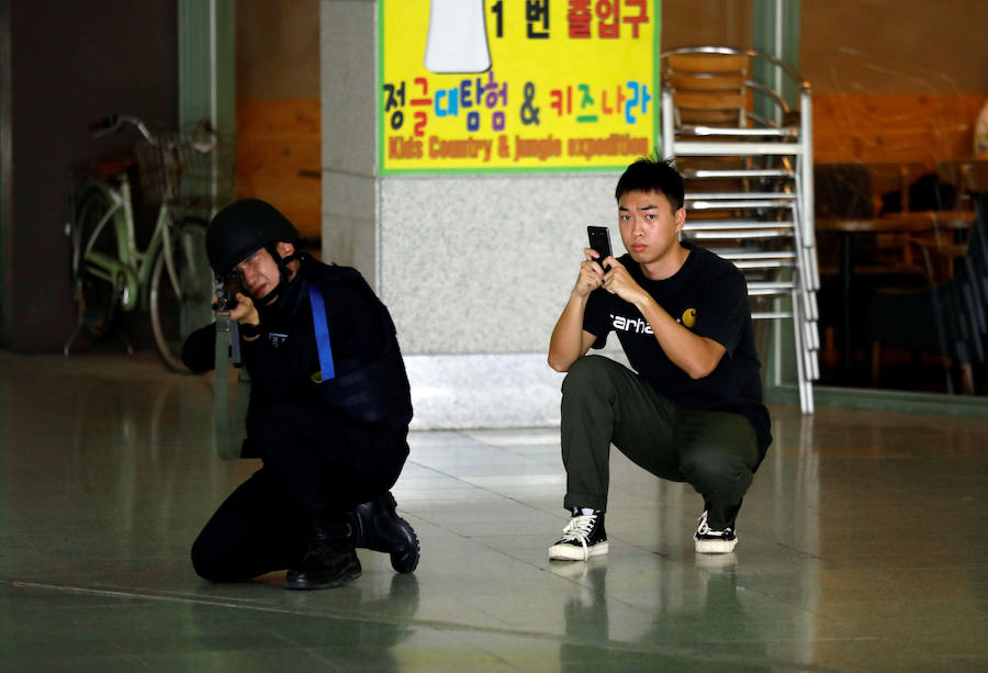 Fotos de la simulación de un ejercicio militar de Corea del Sur y EEUU