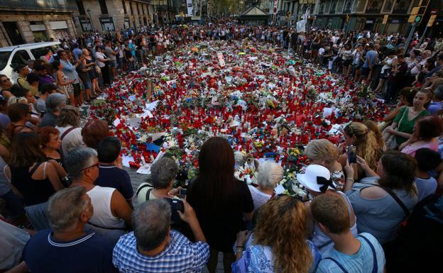 Ofrenda floral en Barcelona. 