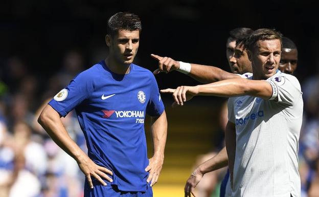 Álvaro Morata, en un partido frente al Everton.