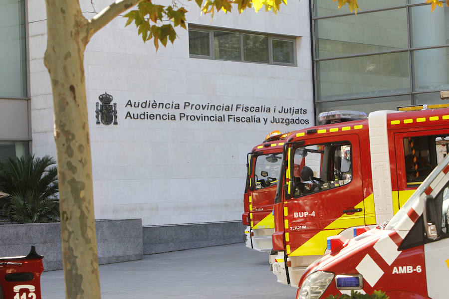 Fotos del incendio de la Ciudad de la Justicia