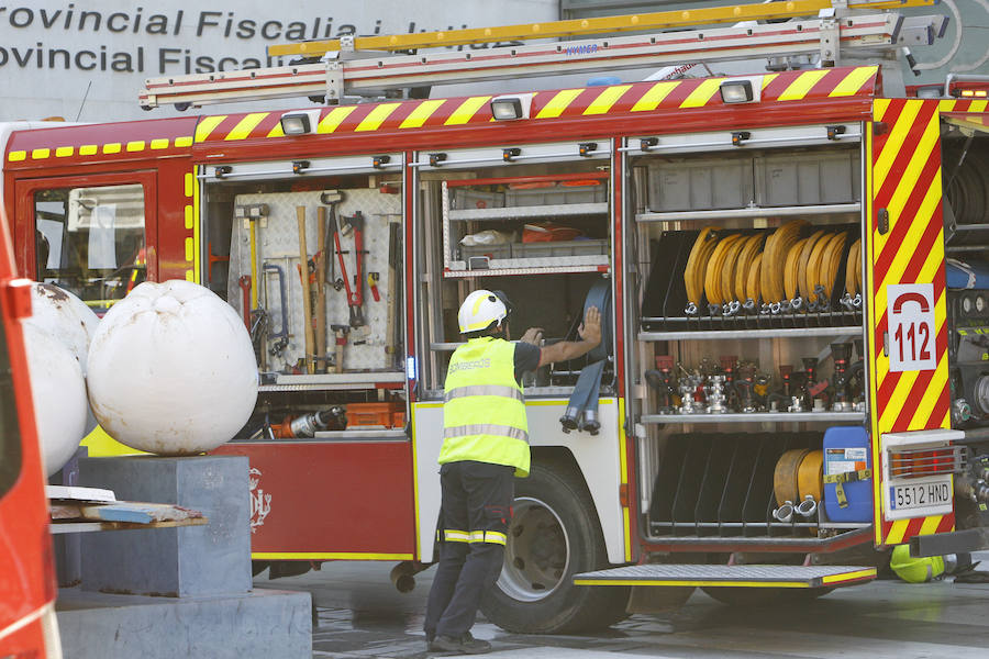 Fotos del incendio de la Ciudad de la Justicia