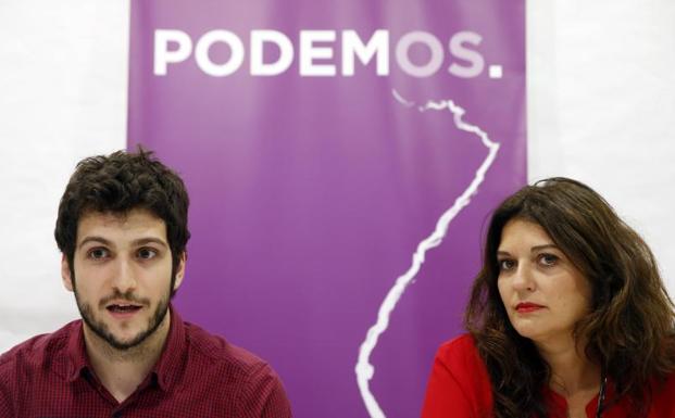 La dirección de Podemos, Antoio Estañ y Fabiola Meco, explican su estrategia ante la próxima negociación de los presupuestos de la Generalitat para 2018.