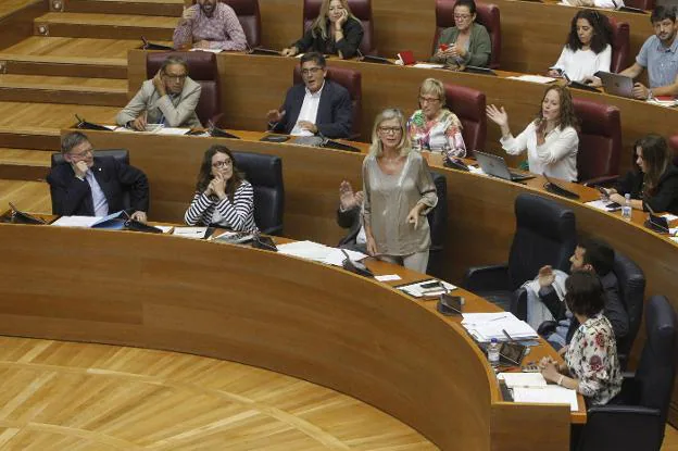 La consellera Gabriela Bravo durante la sesión de ayer. 