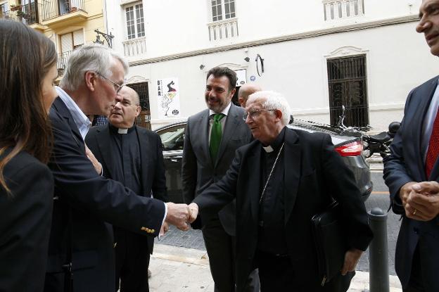 Roberts saluda a Cañizares en el último congreso. 