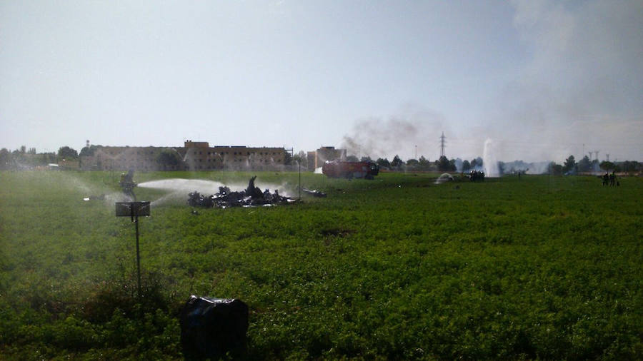 Fotos del accidente del Eurofighter en Albacete