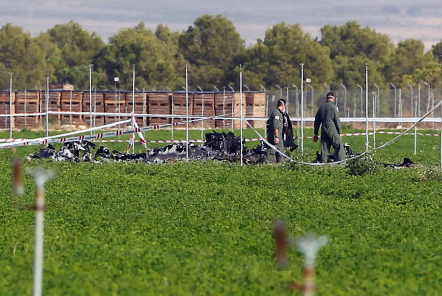Fotos del accidente del Eurofighter en Albacete