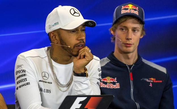 Lewis Hamilton, en rueda de prensa en el circuito de Austin. 